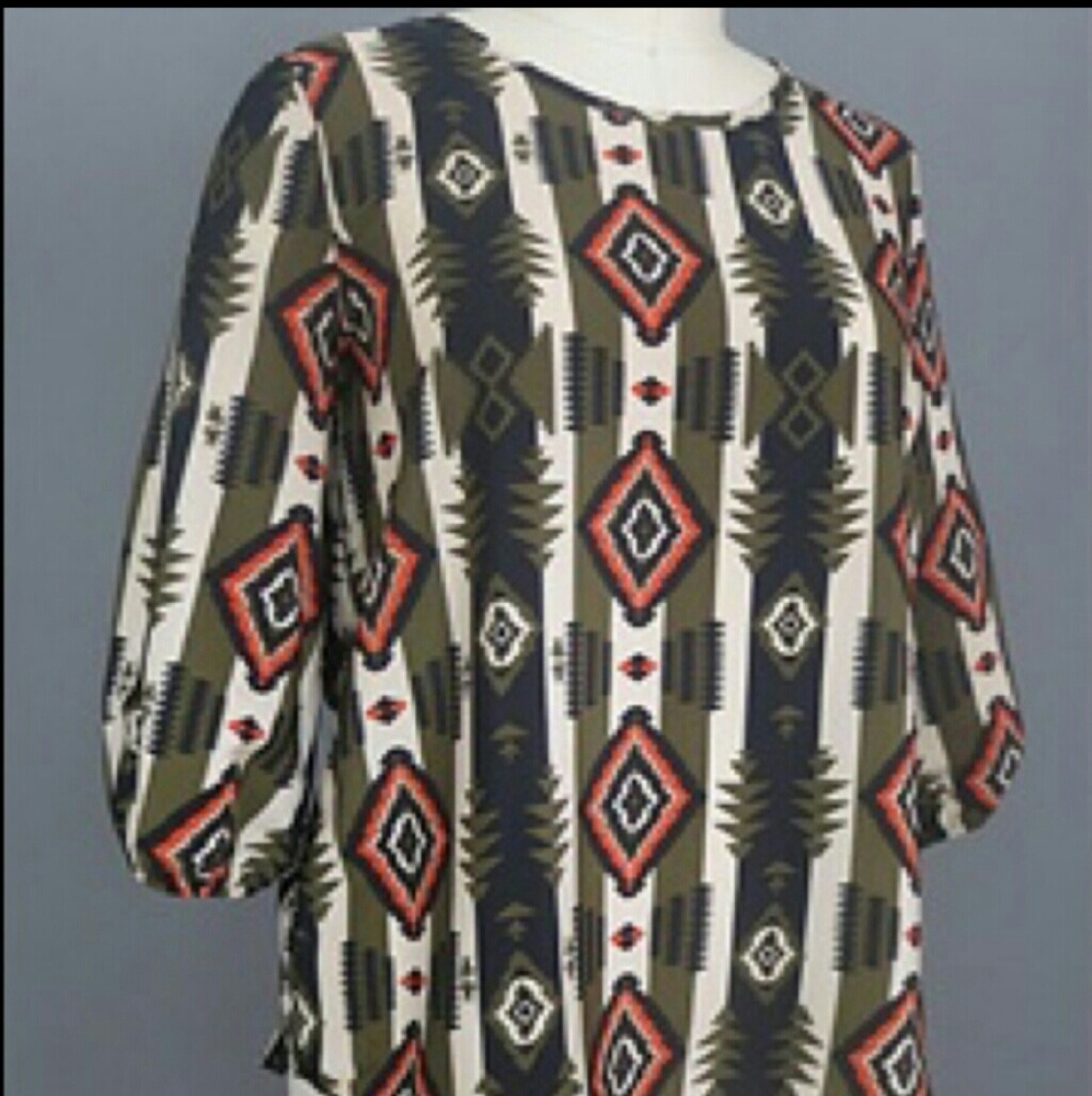 Lucie Lu Aztec print Blouse.